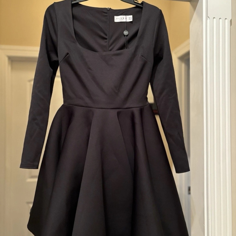 Winslet Fit & Flare BLACK MINI DRESS Sz 6
